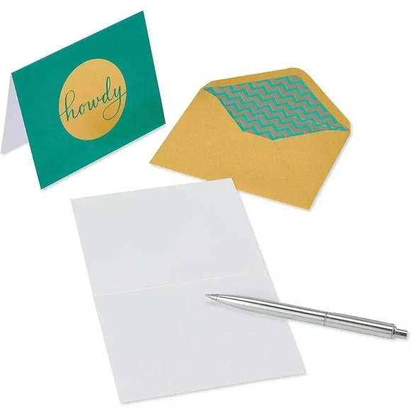Papyrus Hello Notes Boxed Card Set with Gold Foil Accents 4 Bright Designs BNIB - Picture 4 of 15